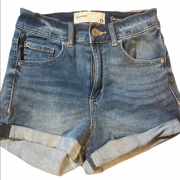 Garage Pants - GARAGE Premium Super Soft High 10” Rise Jean Shorts Cuffed Hem inseam 2”